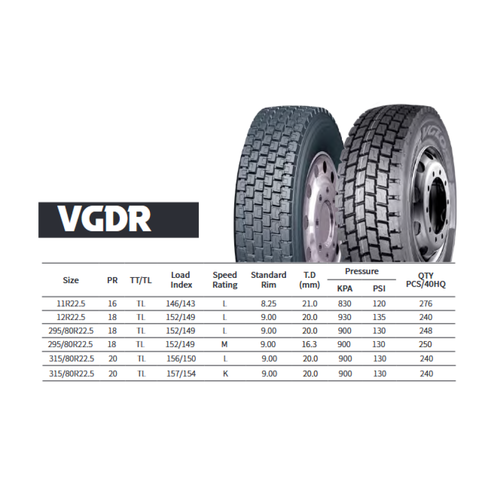 Шина автомобильная VGLORY VGDR 295/80 R22.5