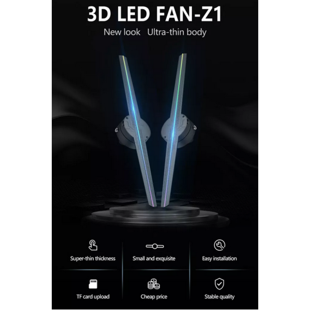 Голографический LED вентилятор, 3D LED проектор Z1 