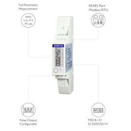 Однофазный счетчик электроэнергии SDM120 Modbus RTU