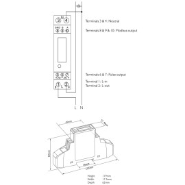 Однофазный счетчик электроэнергии SDM120 Modbus RTU