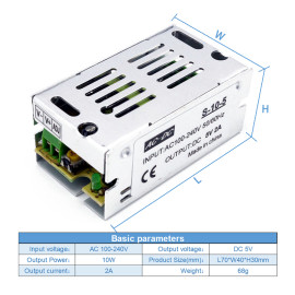 5V импульсный источник питания 100-240V AC to DC 5V 2A 10W