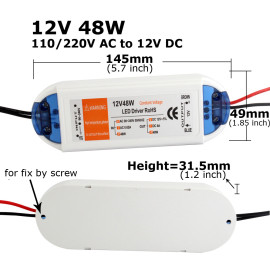 220-12V LED Адаптер AC 110V 220V to DC 12V Блок питания 18W 28W 48W 72W 100W