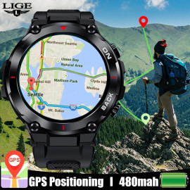 LIGE GPS Новые смарт-часы для мужчин, для спорта IP68 умные часы для Android IOS