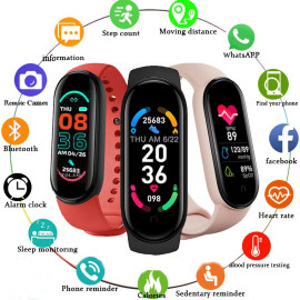 M6 Smart Bracelet Multi-Function Heart Rate Blood Pressure Monitor Step Music Sleep Monitoring M6 Smart Fitness Sports Watch